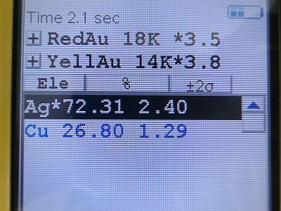分析結果(銀：72.31　銅：26.80)