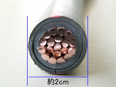 ＜手順1＞今回は、直径約2cmの1本線を用意した。